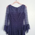 BHLDN Talbot‎ Runhof Navy Blue Lace Long Sleeve Dress Photo 7