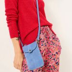 FatFace RARE Blue Clara Suede Phone Bag Crossbody Bag NWT Photo 9