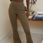 Urban Outfitters Out From Under Ryan Ribbed Flare Pants Olive Green Photo 0