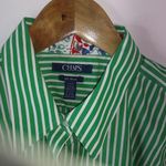 CHAPS  L Ralph Lauren Kelley Green Stripe Oxford Top Photo 4