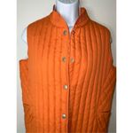 Women’s Orange Quilted Puff Button Vest Orange Size L Photo 0