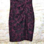 Anthropologie  Maeve Elorn Sheath Dress Women 6 US Red Black Lace Ruched Romantic Photo 7