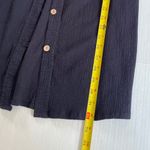 Le Cove Sz M Navy Blue Crepe Midi Shirt Cover Up Dress Button Down V Neck Size M Photo 7