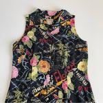 Expressions Women’s Black Flower Garden Shirt Dress Sleeveless Cottage Core 16 Photo 2