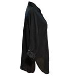 Sigrid Olsen  Size L 100% Linen Button Front Tunic Top Blouse Swim Coverup Black Photo 1