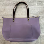 Portland Leather Goods Classic Leather Tote Zipper Purple Lavender Photo 0