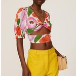 Banjanan Ariana Bloom Floral Print Puff Sleeve Cut Out Twist V Photo 1