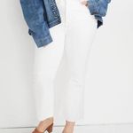 Madewell Cali Demi Boot White Raw Hem Jeans Women's Plus Size 37P Petite Photo 0