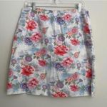 Carolina Blues Stretch Floral Pastel Skirt Unlined Preppy Girly Retro White Size 12 Photo 0