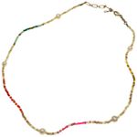 Anni Lu Beaded Pearl Nomad Necklace Rainbow Pride Feminine Delicate Boho Pink Photo 1
