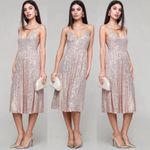Shero Ellis Rose Gold Midi Dress Size M Photo 2