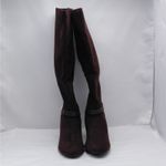 Karen Scott Sharonn Brown Knee High Boots 7.5M Faux Suede Chunky Block Heel Photo 2