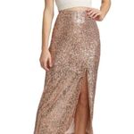 Free People Ariana Sequin Maxi Skirt in Pink Champagne size 14 B25 Photo 4