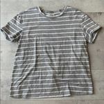 Listicle Striped Open Tie Back Short Sleeve Top--L Photo 0