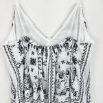 Madewell  Embroidered Deep V Neck Midi Dress Bandana Boho White Navy Large NWT Photo 11
