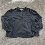 Madewell charcoal gray long sleeve half-button top size M Photo 4