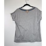 Sundance Womens Top Gray Heather Embroidered Floral Short Sleeve Boho Tee Small Black Photo 5