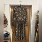 Banana Republic Animal Print Chiffon Lined Dress with Front Tie - size 4 Photo 3