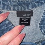 Wet Seal Wet‎ Seal Denim Dress XS Long Sleeve Lace Up Fringe Hem Casual Shirt Dress Photo 7