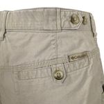 Columbia women's size 8 tan pleated front button zip cargo shorts five pocket Photo 5