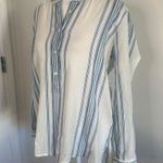 J.Crew blue & white striped cotton long sleeve top size 6 Photo 2