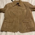 Style & Co  Petite Women Jacket excellent condition genuine leather tan color Photo 10