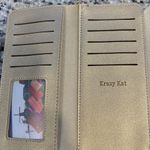 Krazy Kat  gold flower vegan leather 10 card slot trifold wallet Photo 11