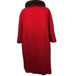 American Vintage 1960s Red Wool Mink Collar Brittany Stroock Full-Length Coat medium Photo 3