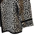 Chico's  Women Black White Open Front Cheetah‎ Print Cardigan Sweater Size 2 Photo 6