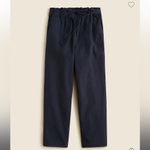 J.Crew Drawstring Pant in Cotton Linen Blend Navy Blue Photo 2