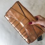 Z Spoke Zac Posen Metallic Shirley Bow Clutch Purse, Bronze Rose Gold, NWT Gold Photo 11