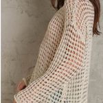 POL  Ivory Crochet Mesh Knit Top sz m/l Photo 3