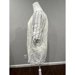 NYMÅNE White Linen Cotton Embroidered Puff Sleeve Tunic Dress Top S Photo 3