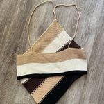 Le lis Striped Crochet Knit Halter Top Photo 5