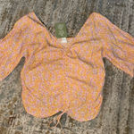 H&M Pink and Yellow Floral Blouse NWT Photo 0