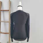 Madison Marcus  Black Silk & Lace Button Down Top Leather Trim XS Photo 1