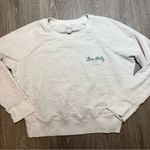 J.Crew Vintage Fleece Ivory Embroidered Sweatshirt Small Photo 0
