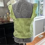 Free People  Citrine Combo Ruffle Flutter Sleeve Top Size L - NWT Photo 3