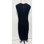 Vince  Ribbed Knit Fitted Pencil Midi‎ Dress Sleeveless Scoop Neck Black Large Photo 4