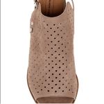 Melrose and Market Nude Suede Leather Heels Open Toe Booties Shoes Photo 1