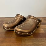 Michael Kors  Womens Clogs 6.5 Wooden Heel Stud Slip On Copper Bronze NEW Mule Photo 3