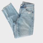 American Eagle  Womens Mom Straight Jeans Distressed Light Wash Blue Size 2 Reg‎ Photo 5
