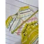 Presley Skye Sloane Belted Silk Blend Stripe Dress Mini Yellow White Pink Size L Size L Photo 3