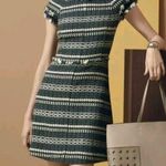 Tory Burch Norfolk Tweed Green Black Dress Photo 0