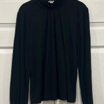 J. Crew Factory High Neck Ruffle Top Black Womens Size XL Photo 0