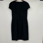 Calvin Klein  black short sleeve sheath dress hidden back zip fun buttons size 8 Photo 3