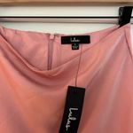 Lulus Lulu’s NWT Blissful Nature Blush Pink Satin Lace High-Rise Midi Skirt Photo 4