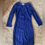 Royal blue lace long sleeve dress Photo 0