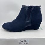 Croft & Barrow Boots Womens 7.5 Ocelote Ankle Ortholite Booties Blue Suede Wedge Photo 10
