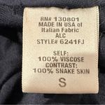 ALC Frank A.L.C. REVOLVE NAVY BLUE BODYCON SNAKESKIN TRIM RUCHED DRESS S Photo 4